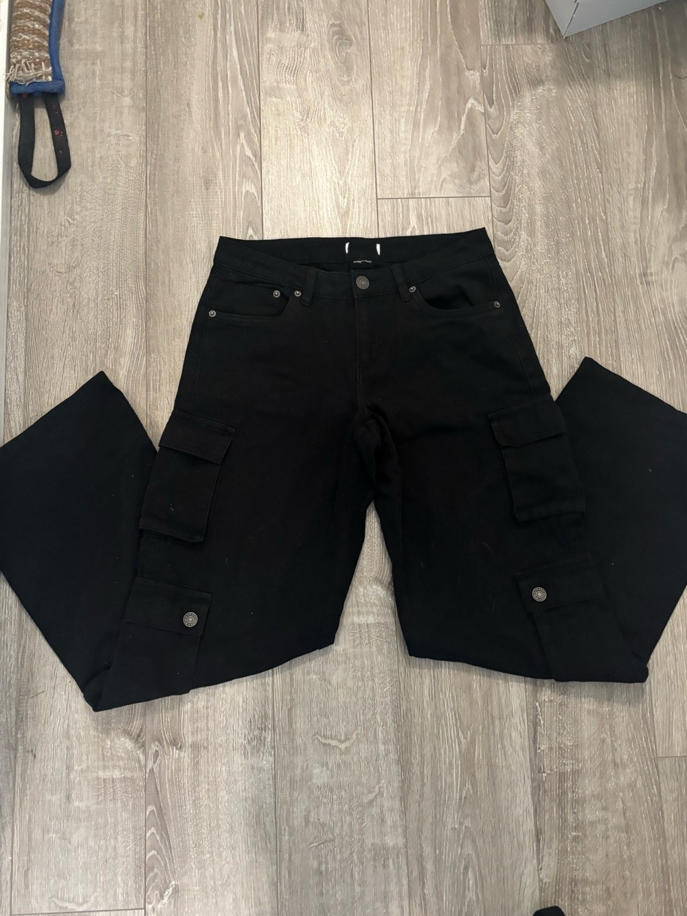 Garage Black Wide Leg Black Cargo Jeans